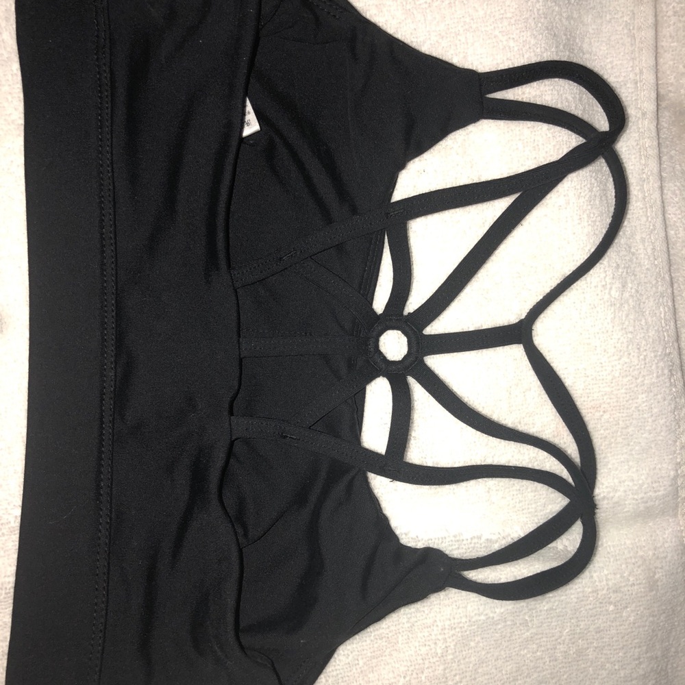 Plain black sports bra